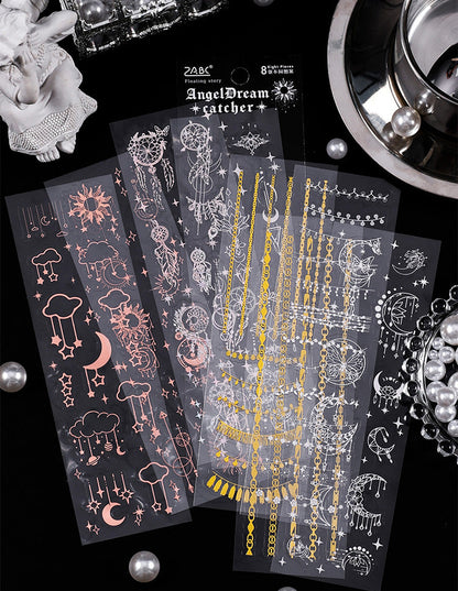 Floating Light Gold PET Stickers Set