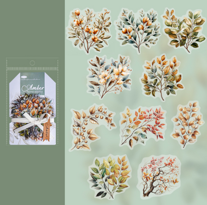 Amber Flower Shadow Journal Sticker