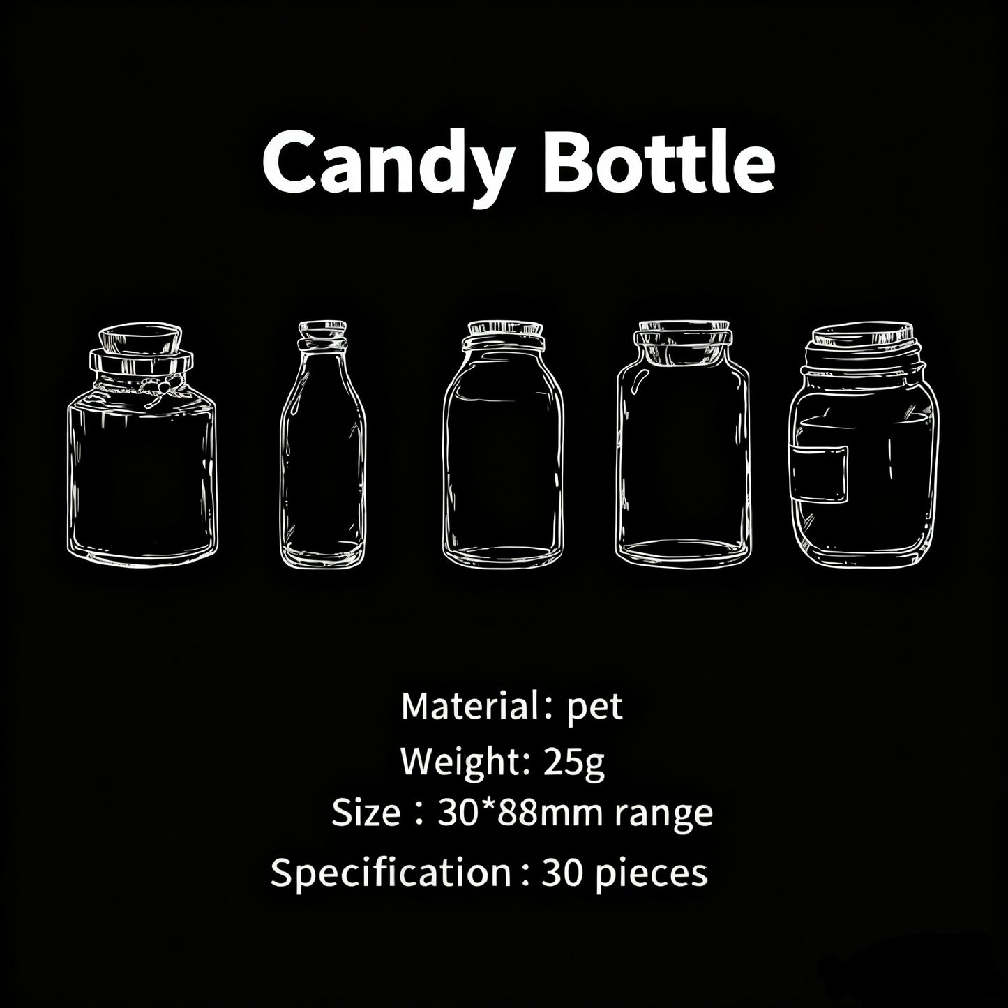 Love in Glass Bottle PET Stickers Set