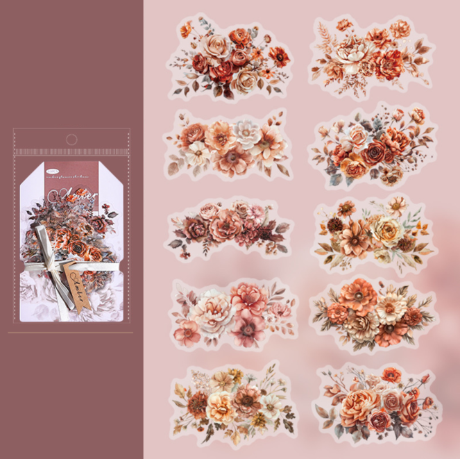 Amber Flower Shadow Journal Sticker