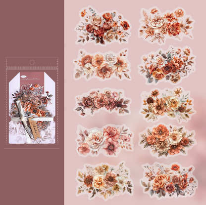 Amber Flower Shadow Journal Sticker