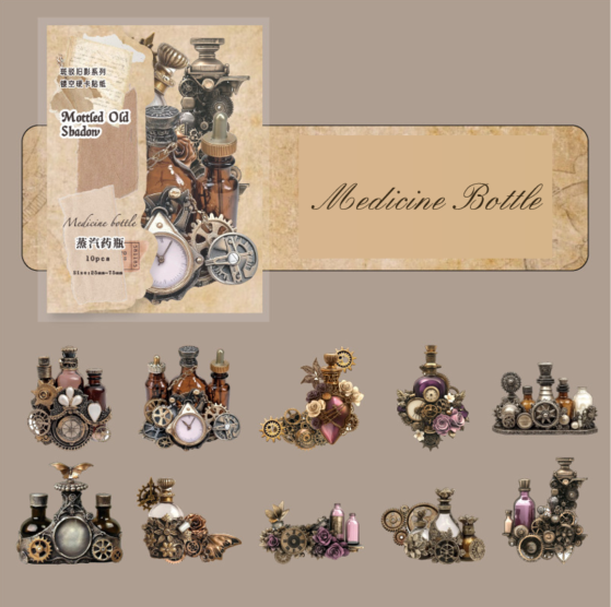 Mottled Old Shadows Vintage Sticker