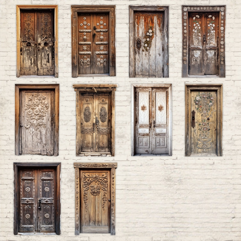 Vintage Courtyard Hollow Door Stickers