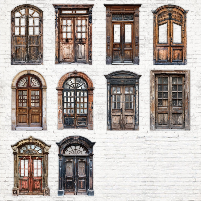 Vintage Courtyard Hollow Door Stickers