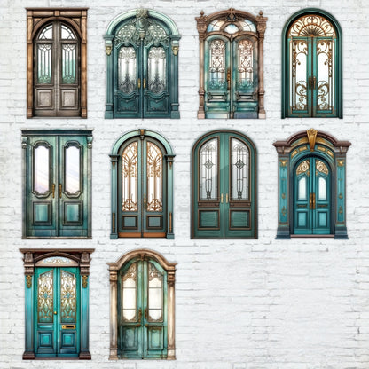Vintage Courtyard Hollow Door Stickers