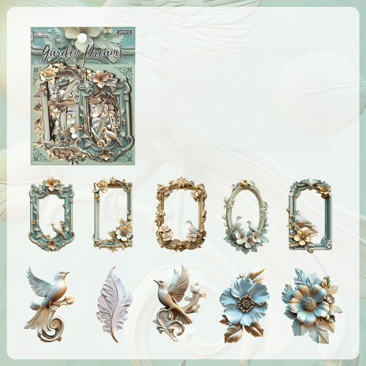 Vintage Border Embossed Sticker Pack