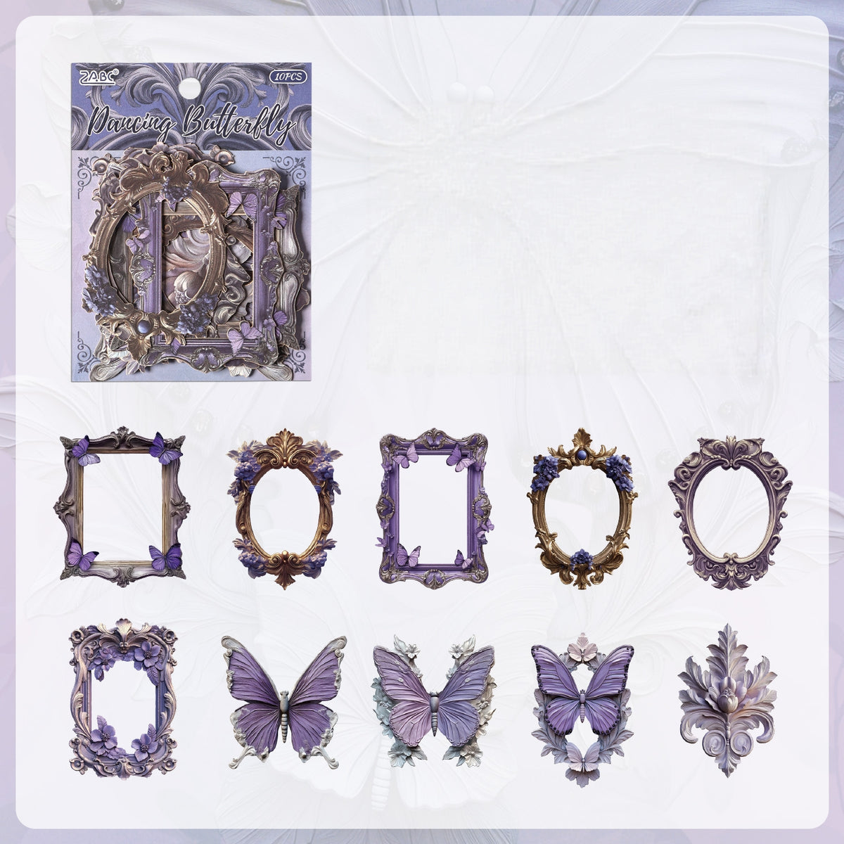 Vintage Border Embossed Sticker Pack