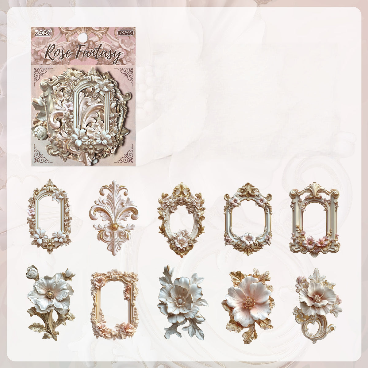 Vintage Border Embossed Sticker Pack