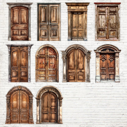 Vintage Courtyard Hollow Door Stickers