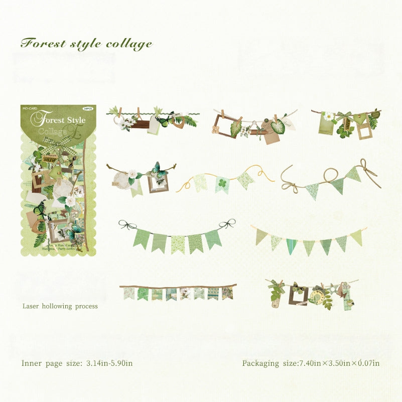 Party Garland Hard Card Stickers