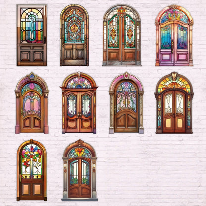 Vintage Courtyard Hollow Door Stickers