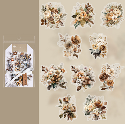 Amber Flower Shadow Journal Sticker