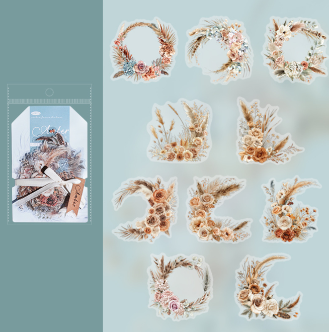 Amber Flower Shadow Journal Sticker