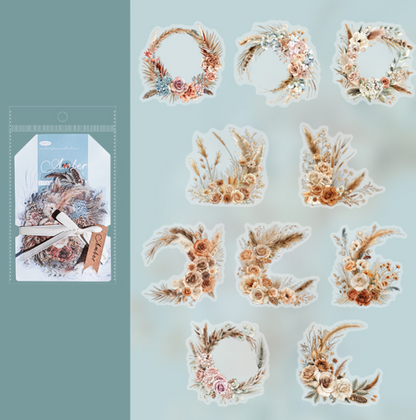 Amber Flower Shadow Journal Sticker