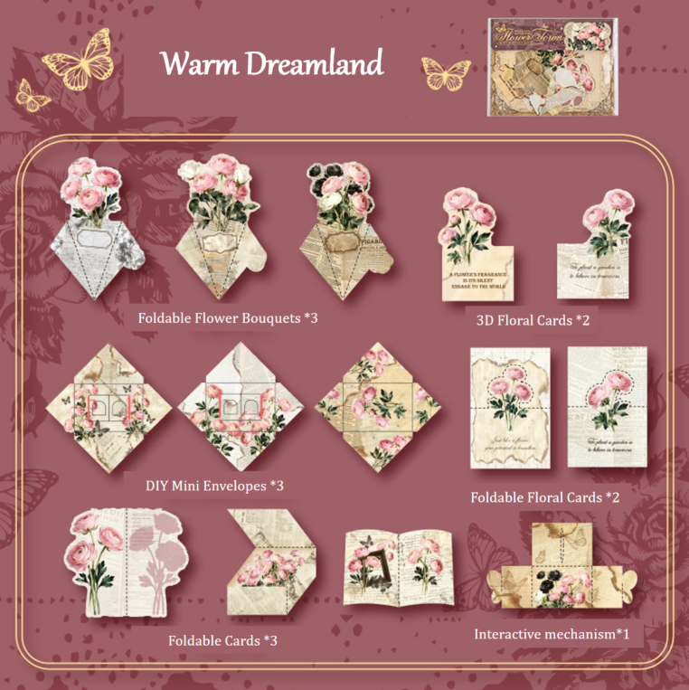 Flower Town Vintage Scrapbooking Paper