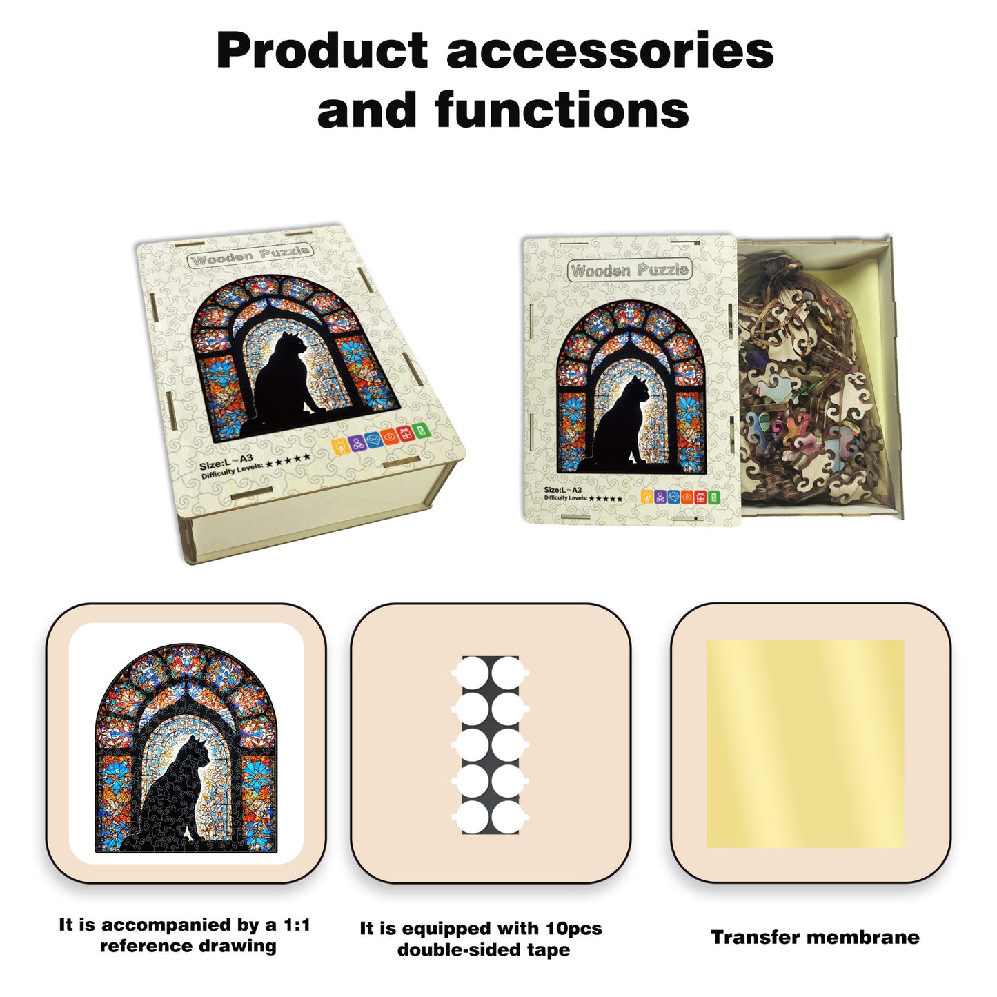 Irregular Shaped Cat Wooden Puzzle