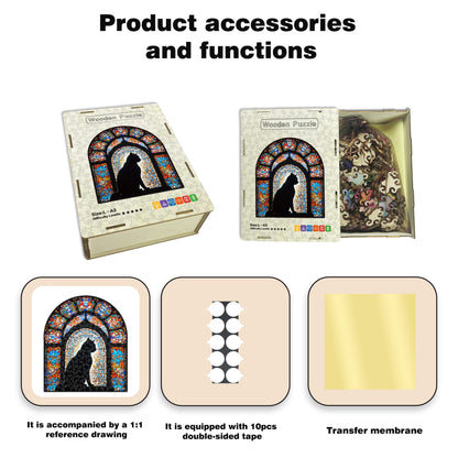 Irregular Shaped Cat Wooden Puzzle