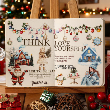 Christmas Snowy Night PET Stickers Set