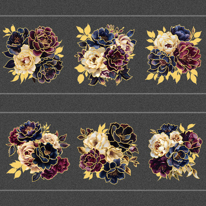 Dark & Gold Floral Washi Tape