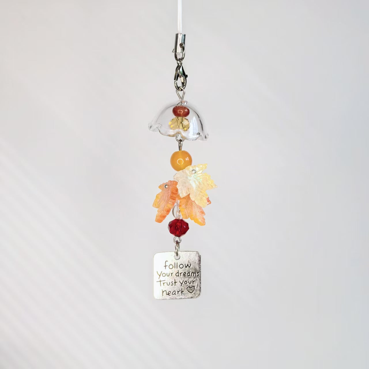 Maple Leaf Wine Bell Charm