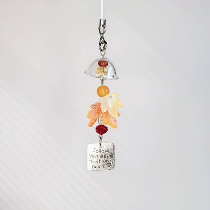 Maple Leaf Wine Bell Charm