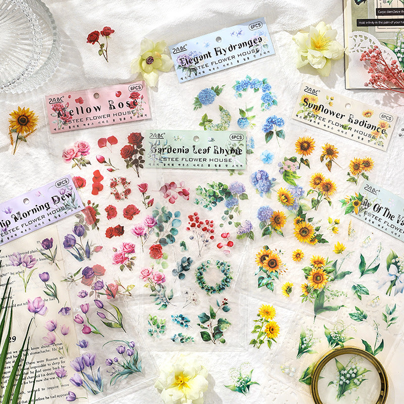 Flower House PET Sticker Set