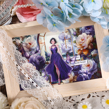 Rose Blooming PET Stickers Set