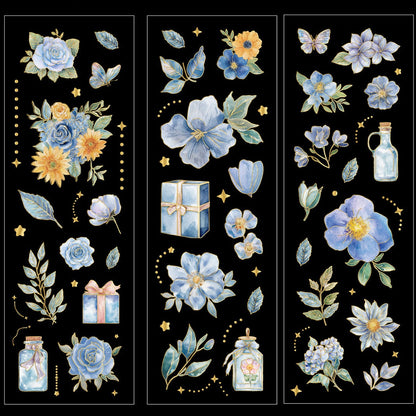 Floral Story Gold Foiled Stickers