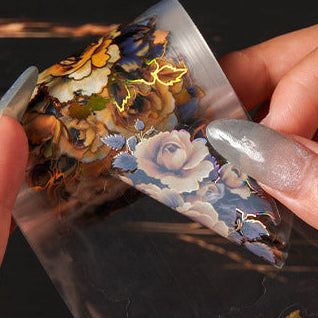 Dark & Gold Floral Washi Tape