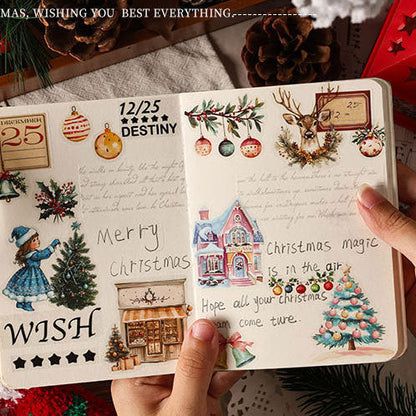 Christmas Snowy Night PET Stickers Set