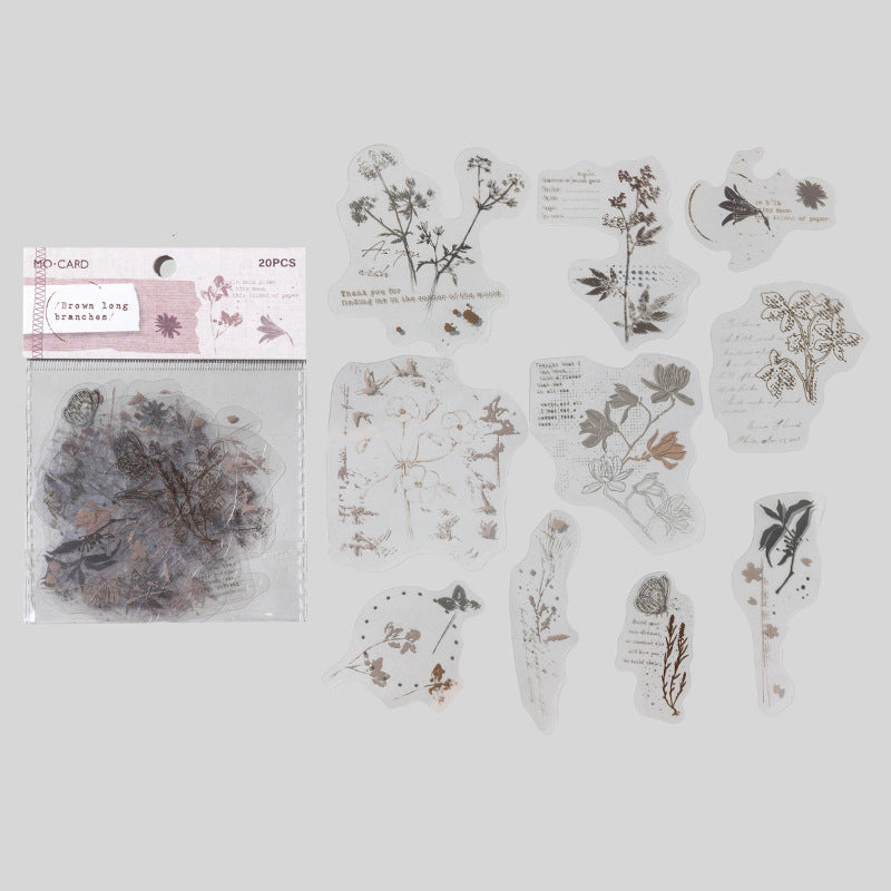 Fuzzy Floral Vintage Journaling Stickers