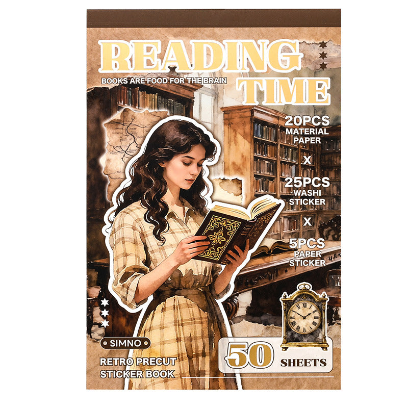 Reading Time Retro Sticker Book