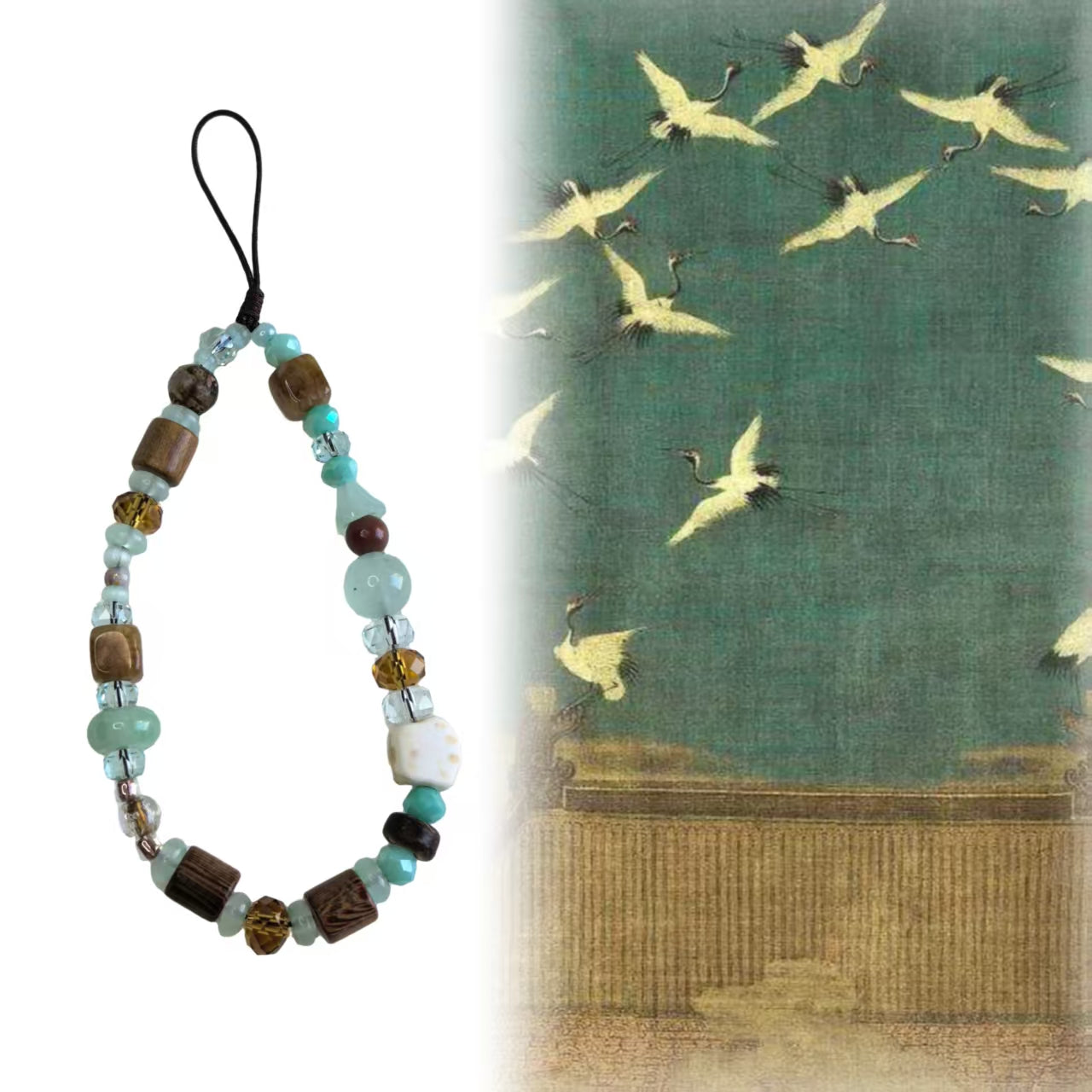 "Auspicious Cranes" Handmade Charm