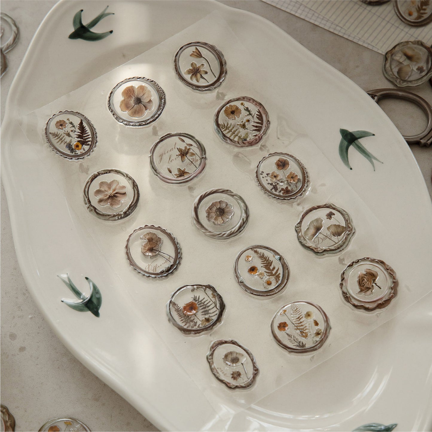 Vintage Garden Wax Seal Stickers