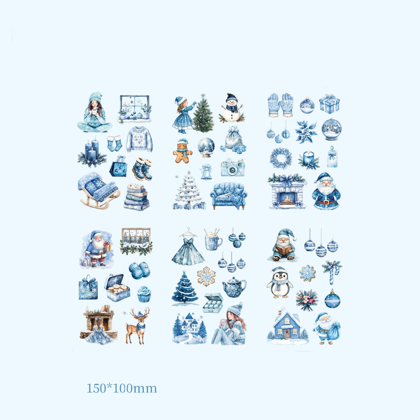 Christmas Snowy Night PET Stickers Set