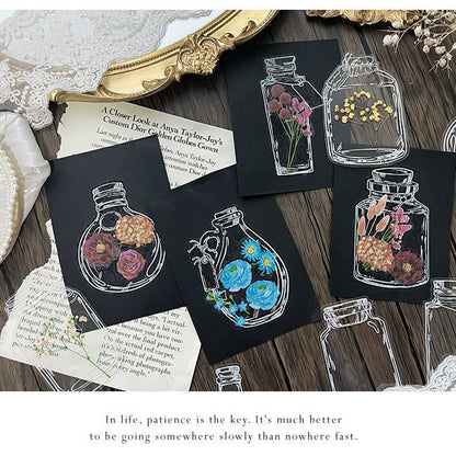 Love in Glass Bottle PET Stickers Set