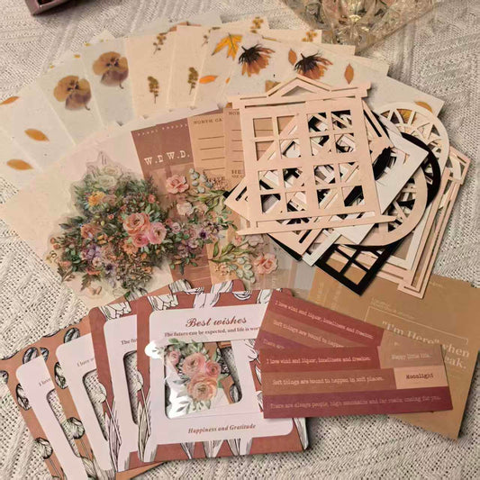 Vintage Floral Ephemera Snail Mail Kit
