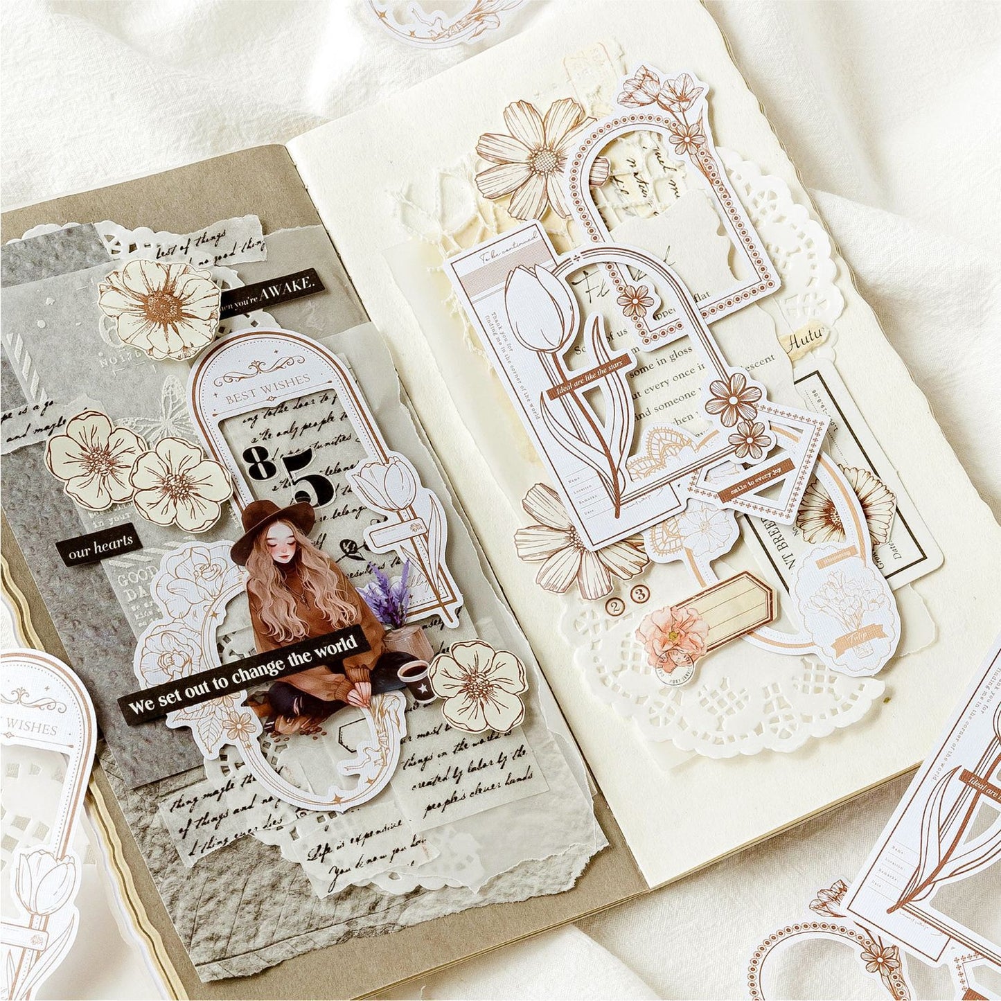 Hollow Collage Frame Sticker Paper Card