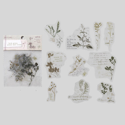 Fuzzy Floral Vintage Journaling Stickers