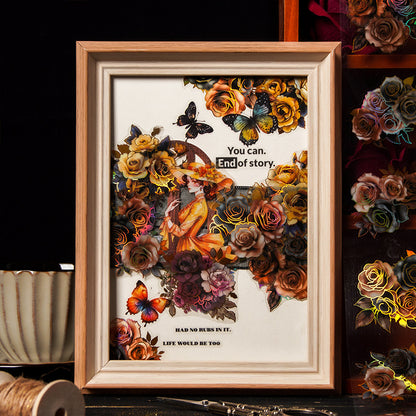 Dark & Gold Floral Washi Tape