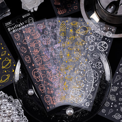 Floating Light Gold PET Stickers Set