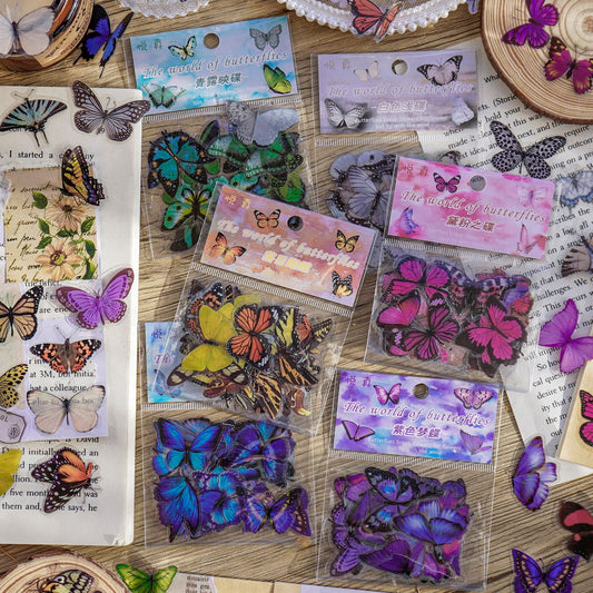 The World of Butterfly PET Sticker Set