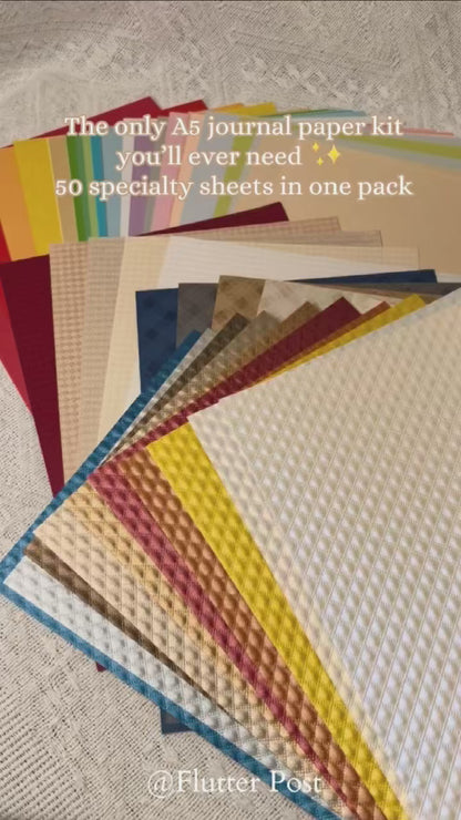 A5 Textured Scrapbook Paper Pack