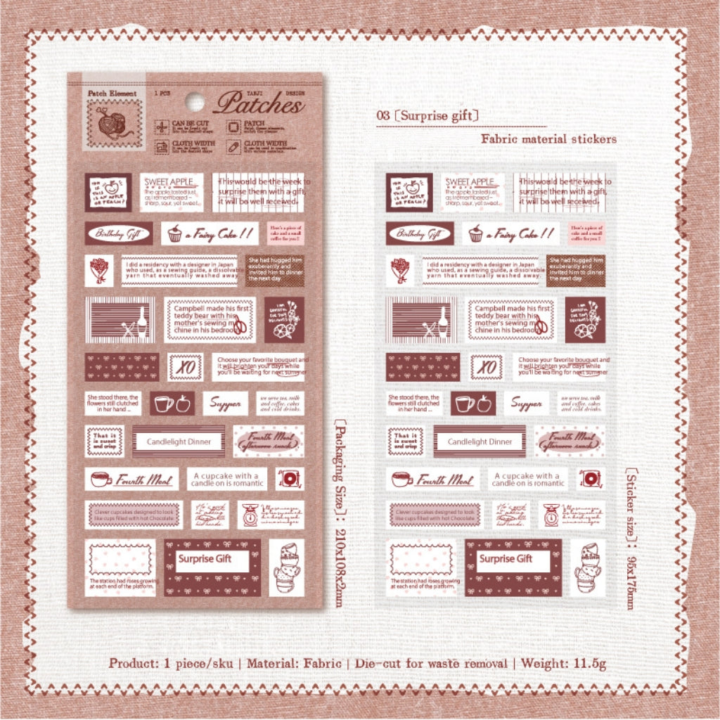 Cozy Vibe Fabric Stickers